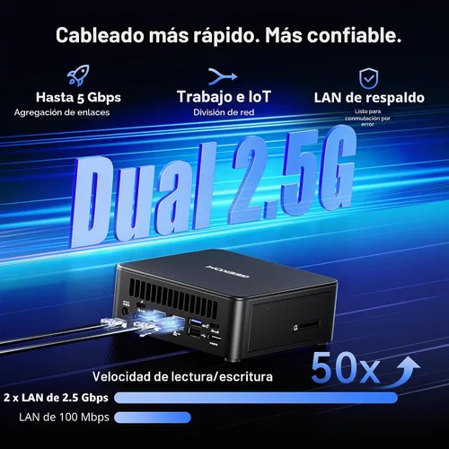 Vista 5 de GEEKOM IT13 MAX AI Mini PC, Intel Ultra 9 185H (65W), DDR5 16GB 1TB SSD Negro