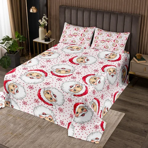 Vista 28 de Manfei Juego de colcha de Navidad para niños, tamaño individual, diseño de pinos de dibujos animados, decoración de habitación de niños y adultos