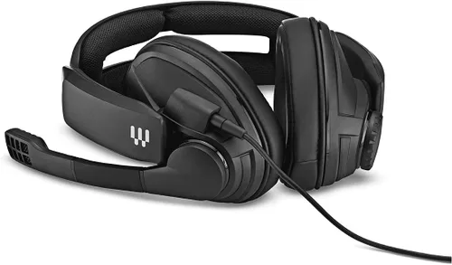 Vista 8 de EPOS I Sennheiser GSP 302 - Auriculares para juegos con micrófono de cancelación de ruido, abatibles para silenciar, cómodas almohadillas de espuma