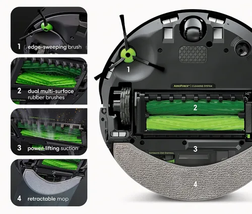 Vista 6 de Reacondicionado iRobot Roomba Combo J7+ Emparejado con Alexa o Asistente de Google - Aspiradora Robot y Mopa Asistencia técnica de Alexa y Google