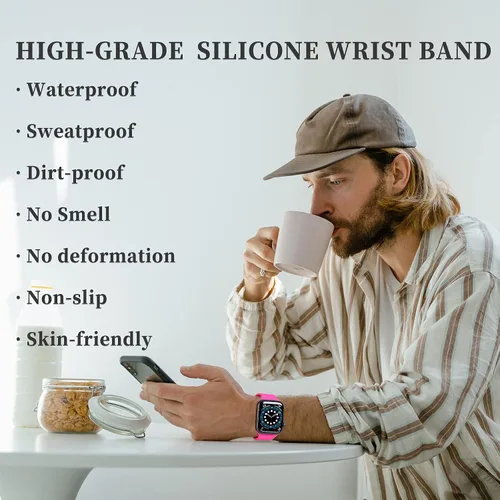 Vista 4 de Correas mejoradas compatibles con Apple Watch Band de 1.496 in, 1.575 in, 1.614 in, 1.654 in, 1.732 in, 1.772 in, para mujeres y hombres, correa