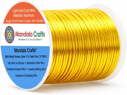 Vista 51 de Mandala Crafts - Alambre de aluminio anodizado de calibre 22 para hacer joyas - 137.2 m de alambre flexible surtido y coloreado - Doble para bonsái