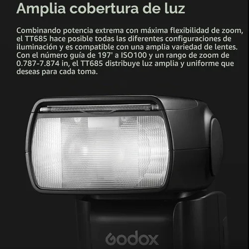 Vista 5 de Godox TT685II-C Flash para cámara Canon Speedlight, Flash E-TTL Speedlite de alta velocidad con sincronización, 2.4G Sistema inalámbrico X