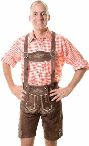 Vista 3 de Hombres Bávaro Lederhosen Tracht Oktoberfest Lederhosen Marrón