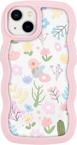 Vista 28 de ZCDAYE Funda compatible con iPhone 11, diseño floral estético, bonita funda rizada y ondulada para mujeres y niñas, funda de TPU suave a prueba
