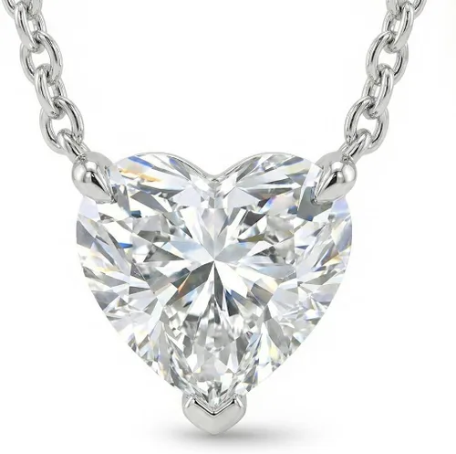 Vista 13 de La Joya 1/2-2 CT Lab Grown Diamond Necklace 14K White Gold Multi Shape Oro blanco
