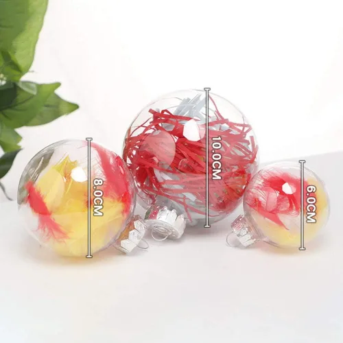 Vista 6 de Ochine Bolas de adorno rellenables de plástico transparente, irrompibles, adornos de bolas de Navidad transparentes para Navidad, Halloween