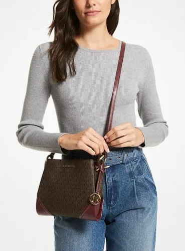 Vista 5 de Michael Kors Bolso cruzado Nicole con triple compartimento Gris Pearl Grey