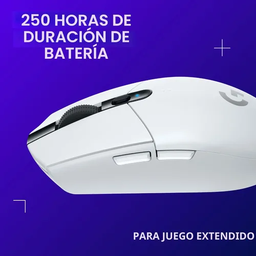 Vista 4 de Logitech G 305 Lightspeed - Mouse inalámbrico para juegos, sensor de héroe, 12,000 DPI, ligero, 6 botones programables, batería de 250 horas, Blanco