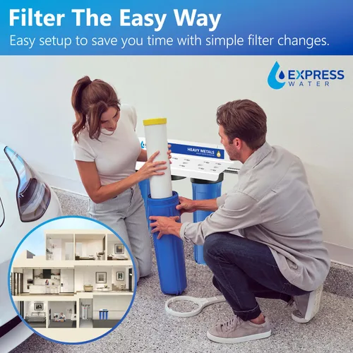 Vista 5 de Sistema de filtro de agua para toda la casa Metales pesados Purificador de agua de 3 etapas para toda la casa, de primera calidad, filtro