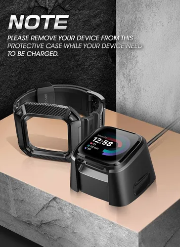 Vista 4 de SUPCASE Unicorn Beetle Pro - Correa de reloj para Fitbit Versa 4, Fitbit Versa 3, Fitbit Sense 2/1, correa protectora de repuesto