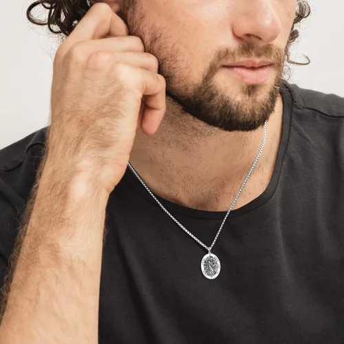Vista 4 de Collar de plata de ley 925amuleto con medalla de San Valentín, regalos de Navidad para hombres y mujeres