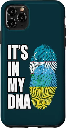 Vista 11 de Funda con bandera de ADN para iPhone 14 Uzbek And Ukrainian Mix Heritage