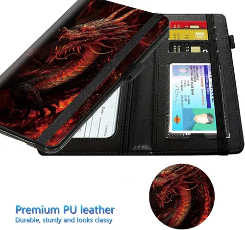 Vista 91 de Funda para chequera para hombres y mujeres, cartera de cuero RFID con ranuras para tarjetas de crédito, soporte de cheques duplicados personales