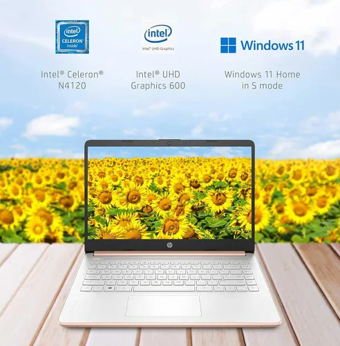Vista 3 de HP Portátil escolar y empresarial de 14 pulgadas, CPU Intel Quad-Core N4120, 8 GB de RAM, 64 GB eMMC, 256 GB Micro SD, 1 Y Office 365, cámara web