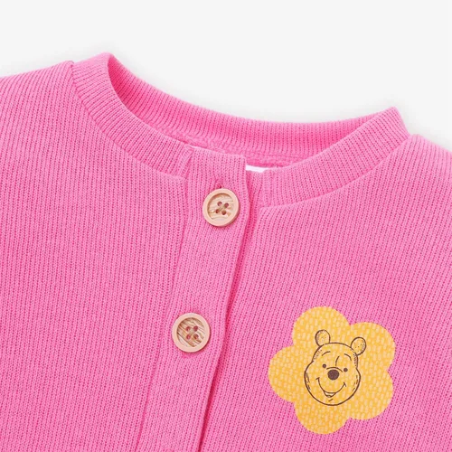 Vista 4 de Disney Vestido de bebé para niñas, 2 piezas, sin mangas, conjunto de cárdigan de manga larga de 3 a 24 meses