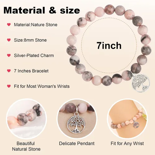 Vista 4 de Yeshen Regalos para tía, mamá, mamá, gigi, abuela, mimi, nana, hermana, mejor amiga, sobrina, madrina, novia, esposa, alma gemela, pulsera de piedra
