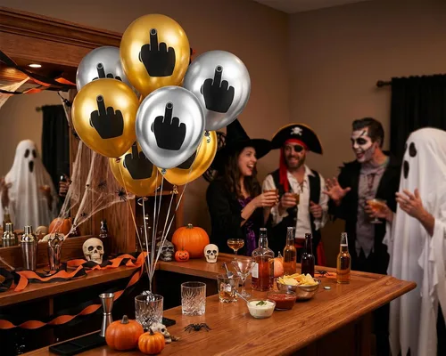 Vista 8 de DS. DISTINCTIVE STYLE Middle Finger Balloons 12 Inch Latex Balloons Set of 12 Party Balloons Funny Birthday Decorations for Men and