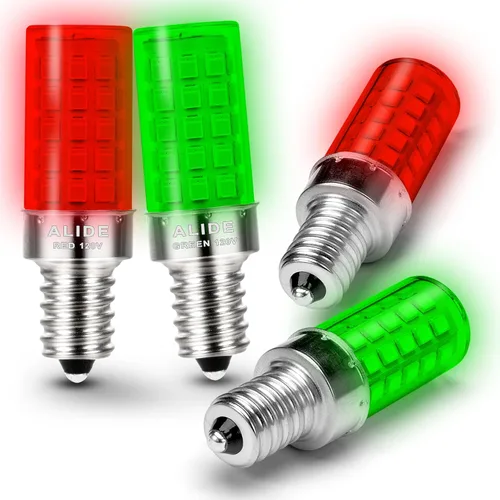 Vista 7 de ALIDE Bombilla verde C7 T6 de la vela de E12 LED para el festival del día