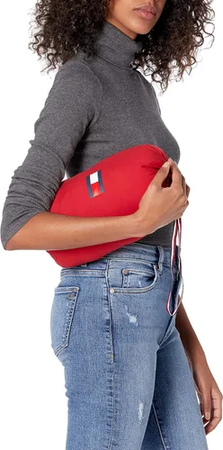 Vista 3 de Tommy Hilfiger Chaqueta acolchada ligera con capucha para mujer con bolsa de embalaje con cordón