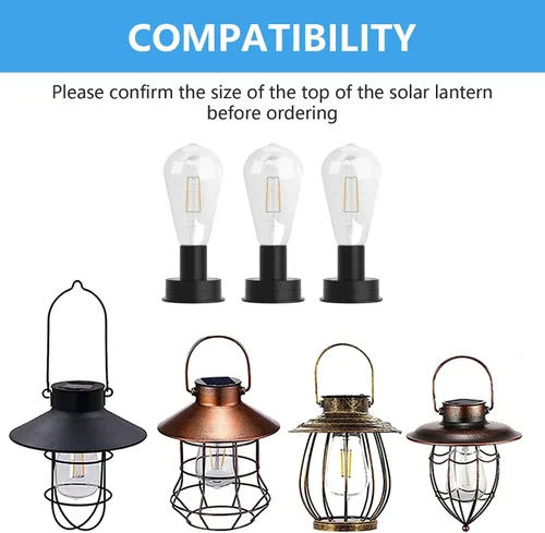 Vista 3 de Piezas de repuesto para luz solar, accesorios de repuesto impermeables para linternas de exterior (2.76 pulgadas con bombilla, 1 unidad)