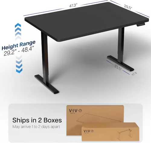 Vista 4 de VIVO DESK-KIT-1B5G - Escritorio de pie de 48 x 30 pulgadas, gris oscuro