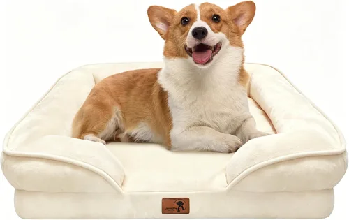 Vista 62 de Spotted Play Cama ortopédica para perros con lados, sofá cama para perros pequeños, sofá cama de espuma de apoyo para mascotas con funda extraíble