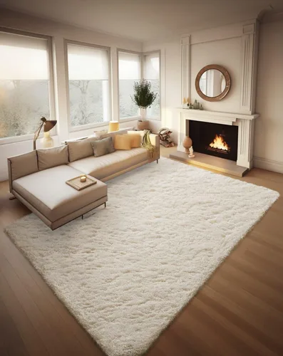 Vista 10 de Ophanie - Alfombras para sala de estar, antideslizante y suave, de felpa grandes y peludas para dormitorio, peludas para niños y niñas, decoración