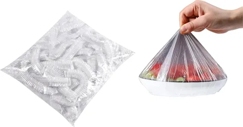 Vista 7 de Yeahgoshopping Cubierta de plástico desechable reutilizable para alimentos, fácil con tapas elásticas de cocina, cuencos también se utilizan como