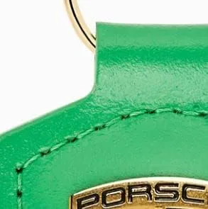 Vista 2 de Porsche Crest - Llavero de piel verde pitón para llavero edición limitada Verde Python Green S