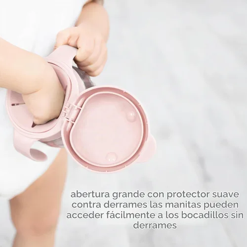 Vista 6 de Ubbi Tweat Contenedor de snacks sin derrame para niños, libre de BPA, tazón de viaje para niños pequeños, rosa rubor Tritan - Tazas a prueba
