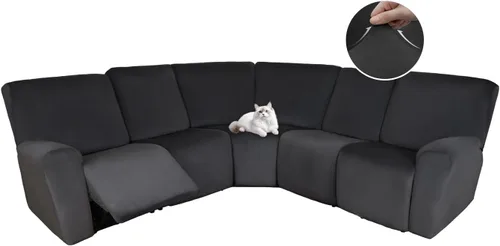 Vista 68 de HDCAXKJ Fundas de sofá seccional reclinable de terciopelo, cubierta de sofá seccional en forma de L, lavable, elástica, suave, para rincón