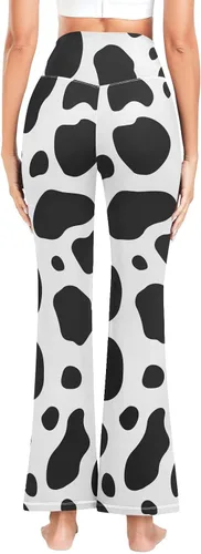 Vista 3 de Flared Leggings Cow Print Yoga Pants for Women Fitness Stretch Bottoms S-XXL