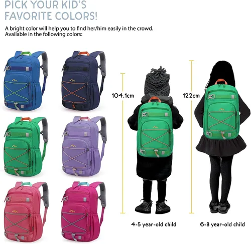 Vista 7 de Mountaintop Mochila para niños, senderismo, escuela, escuela primaria, mochilas para niños y niñas, 6459-verde-15l, M, Mochilas de viaje