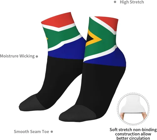 Vista 7 de Calcetines tobilleros con la bandera de Sudáfrica, de verano, corte bajo, deportivos, cómodos, transpirables, casuales, para hombres y mujeres, 1
