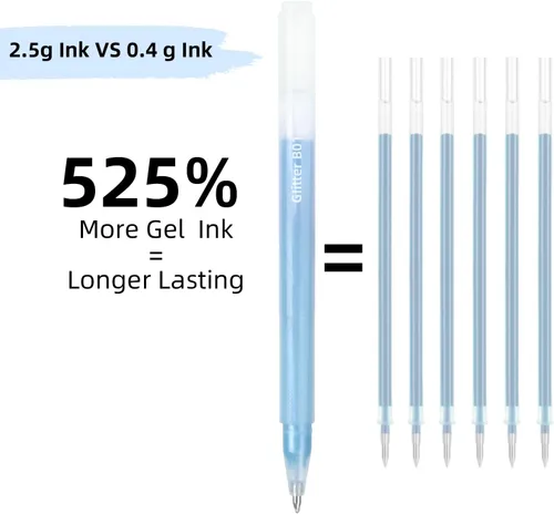 Vista 3 de Bolígrafos de gel con purpurina de 80 colores para libros de colorear para adultos y papel negro, punta fina suave de 0.039 in, gran capacidad