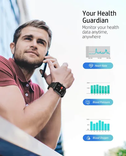 Vista 2 de Reloj inteligente para hombres y mujeres, reloj GPS de 1.96 pulgadas con más de 120 modos deportivos, presión arterial/frecuencia cardíaca/oxígeno