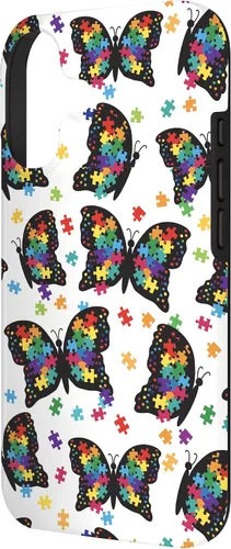 Vista 2 de Funda con patrón de rompecabezas de mariposa para iPhone 17