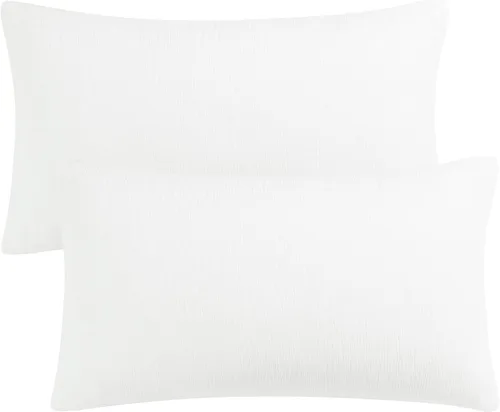 Vista 14 de PiccoCasa Juego de 2 fundas de almohada de chenilla, 20 x 20 pulgadas Borgoña