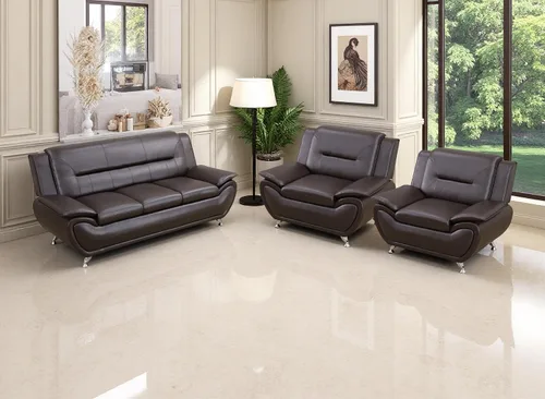 Vista 59 de Sofás de cuero, juego de sofás de sala, sofá para dormitorio, apartamento, juegos de muebles de sala de estar de cuero