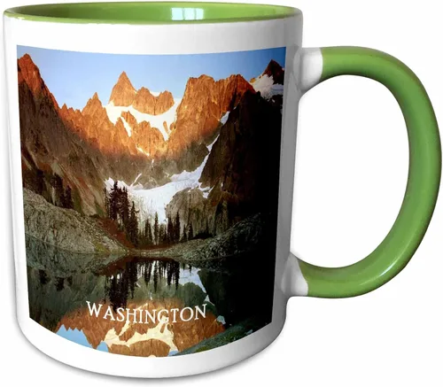 Vista 10 de 3dRose Lake Ann Washington State - Taza de dos tonos (11 onzas), color negro