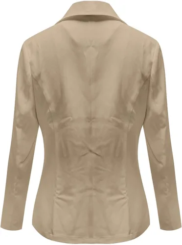 Vista 5 de Blazers para mujer, traje casual de negocios, con botones, ligero, de manga larga, con solapa, chaquetas cortas, trajes de trabajo y oficina 2023