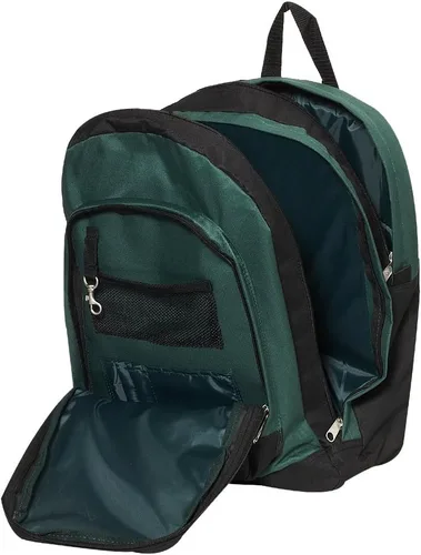 Vista 6 de Everest Mochila con doble compartimento principal, Verde oscuro, Mochila con doble compartimento principal