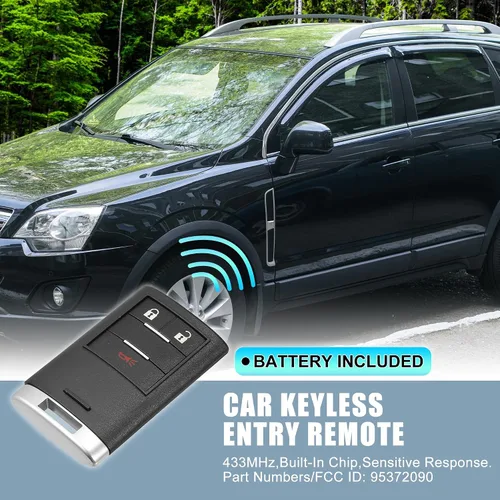 Vista 2 de X AUTOHAUX 433MHz 95372090 Reemplazo inteligente de proximidad sin llave remoto llavero para Chevrolet Captiva 2016-2018 3 botones 95372091
