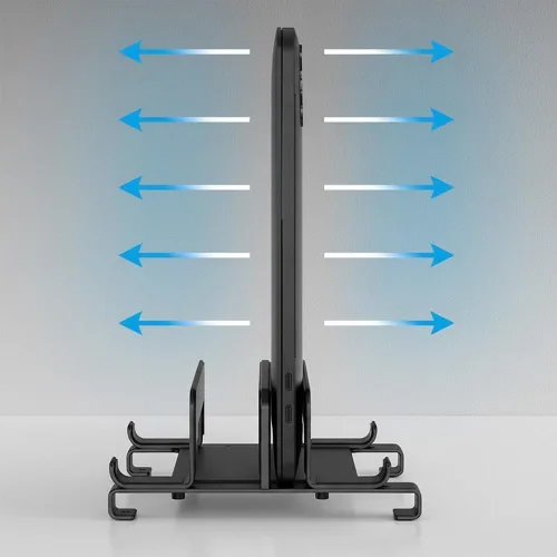 Vista 5 de Vertical Laptop Stand Holder, Compatible Desktop Laptop Holder, Adjustable Notebook Dock, 3 in 1 Computer Stand for Laptop/Tablet