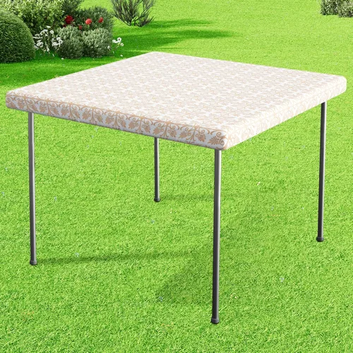 Vista 30 de Misaya - Mantel de vinilo rectangular, mantel elástico con respaldo de franela, 100% impermeable, cubierta de plástico para mesas plegables de 4