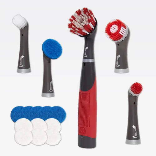 Vista 9 de Cepillo de limpieza Rubbermaid Reveal Power Scrubber con cabezal multiusos, cepillo de limpieza eléctrico inalámbrico con batería, resistente al