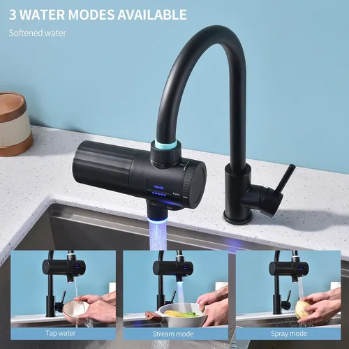 Vista 5 de HOMELODY 3.0 Filtro de agua para fregadero - Filtro de agua de montaje en grifo con pantalla LED mejorada, 3000-4000L. Filtro de agua de grifo