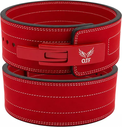 Vista 13 de QTF 'S - Cinturón de palanca para levantamiento de pesas para hombres y mujeres, hecho de cuero grueso, cinturón de entrenamiento de gimnasio, ideal