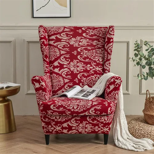 Vista 128 de Eco-Ancheng Funda para silla Wingback, 2 piezas, respaldo de ala, fundas de elastano para sillón con respaldo de ala, fundas para sillón con parte